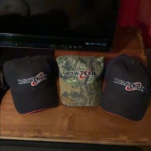 BowTech black and camo baseball caps